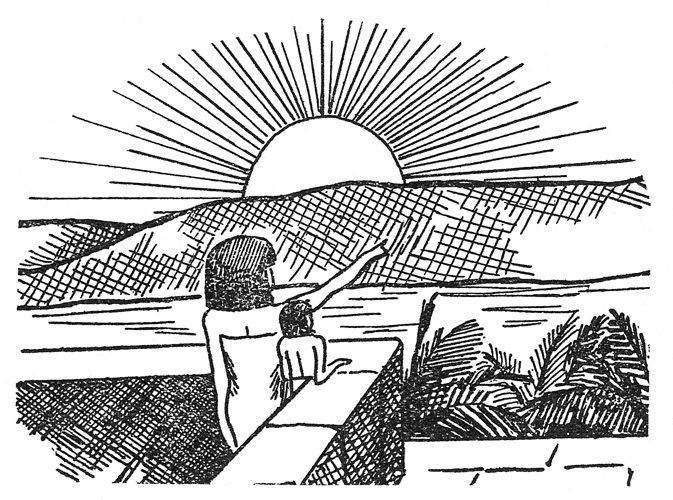 <i>Joy of the Sun</i> book illustration from chapter 2.