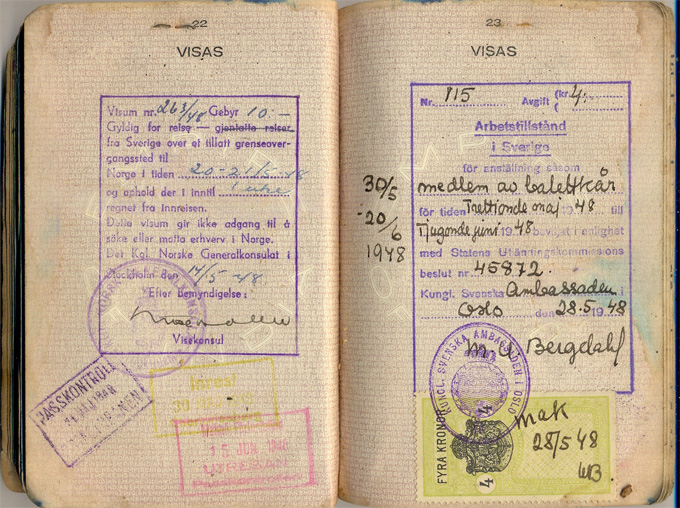 Passport pages 22-23