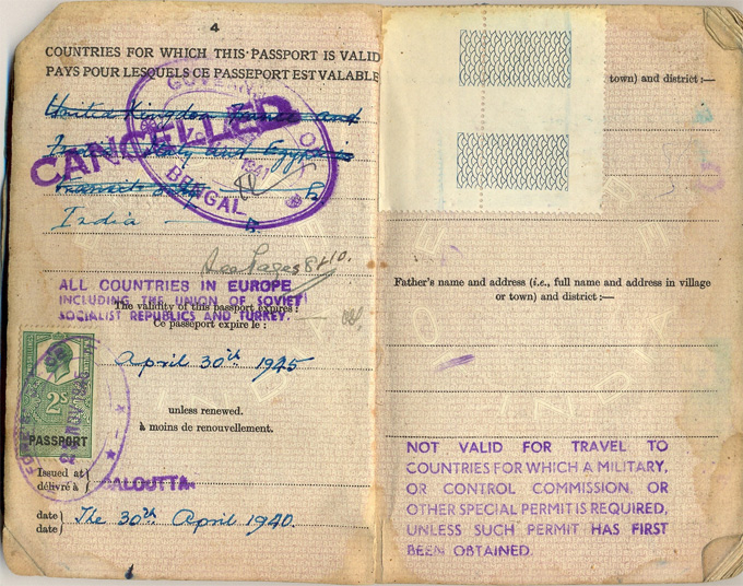 Passport pages 4-5
